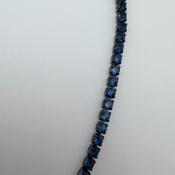 Blue & Black Tennis Necklace NWT - Picture 4 of 4
